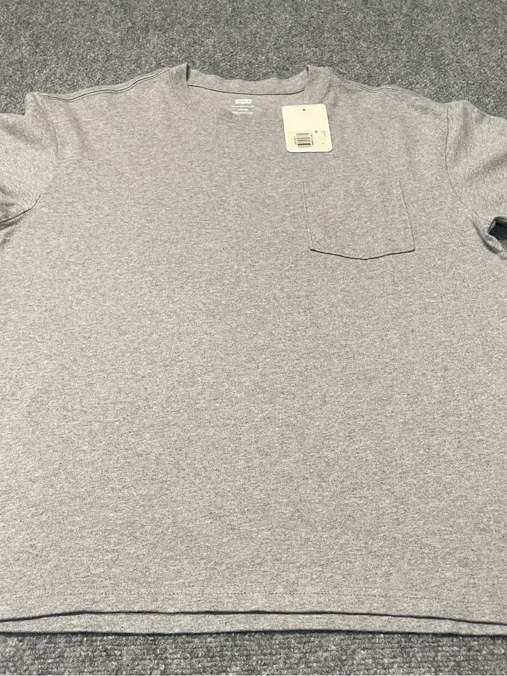 Levi's Men's Light Grey Pocket Tee - Crew Neck Short Sleeve